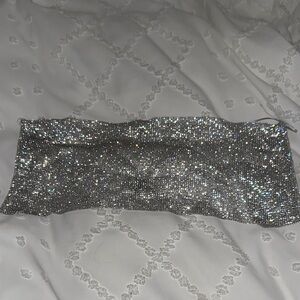 Silver Glitter Tube Top